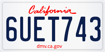 CA license plate 6UET743