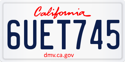 CA license plate 6UET745