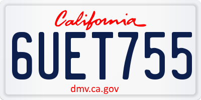 CA license plate 6UET755