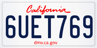 CA license plate 6UET769