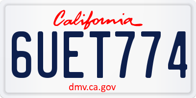 CA license plate 6UET774