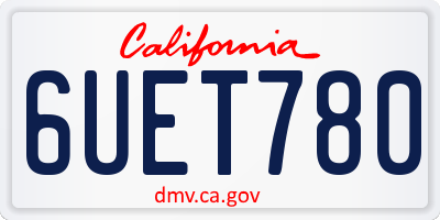 CA license plate 6UET780