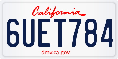 CA license plate 6UET784