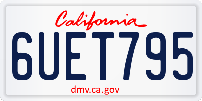 CA license plate 6UET795