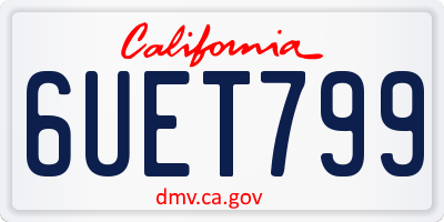 CA license plate 6UET799