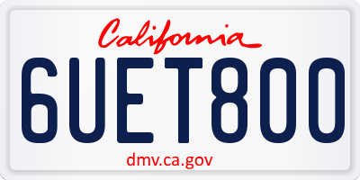 CA license plate 6UET800