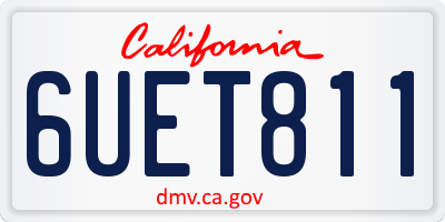 CA license plate 6UET811