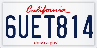 CA license plate 6UET814