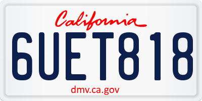 CA license plate 6UET818