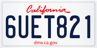 CA license plate 6UET821