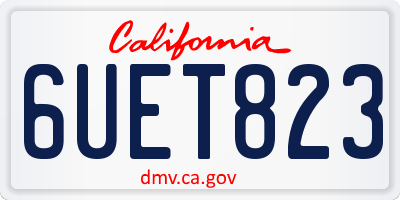 CA license plate 6UET823