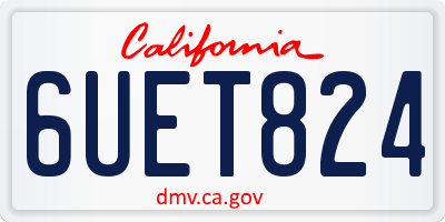 CA license plate 6UET824