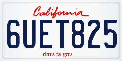CA license plate 6UET825