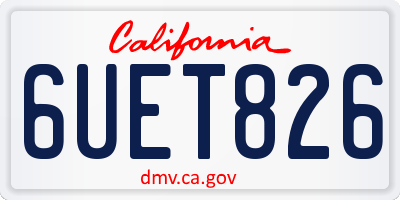 CA license plate 6UET826