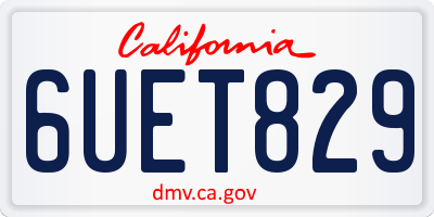 CA license plate 6UET829