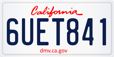 CA license plate 6UET841