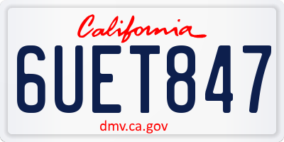 CA license plate 6UET847