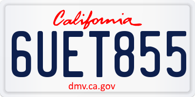 CA license plate 6UET855