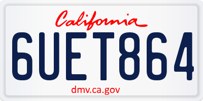 CA license plate 6UET864