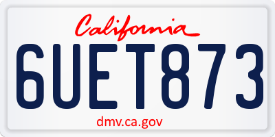 CA license plate 6UET873
