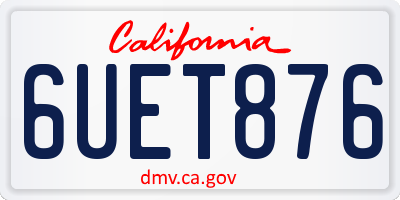 CA license plate 6UET876