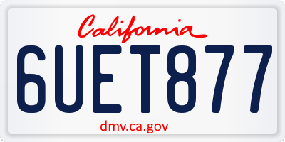 CA license plate 6UET877