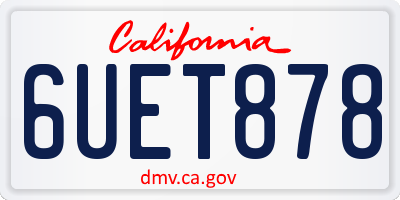 CA license plate 6UET878