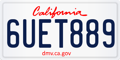 CA license plate 6UET889
