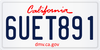CA license plate 6UET891