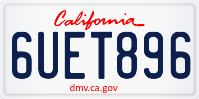 CA license plate 6UET896