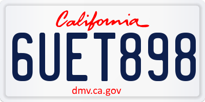 CA license plate 6UET898