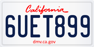 CA license plate 6UET899