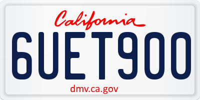 CA license plate 6UET900