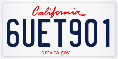 CA license plate 6UET901