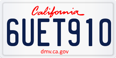 CA license plate 6UET910