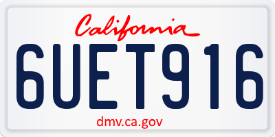 CA license plate 6UET916