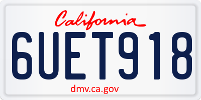 CA license plate 6UET918