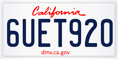 CA license plate 6UET920