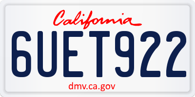 CA license plate 6UET922
