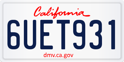 CA license plate 6UET931