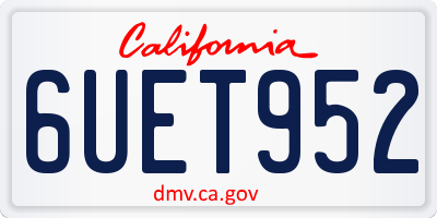 CA license plate 6UET952
