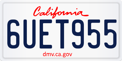 CA license plate 6UET955