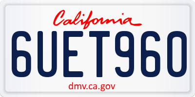CA license plate 6UET960