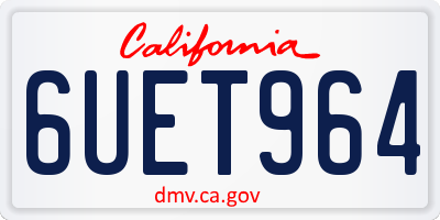 CA license plate 6UET964