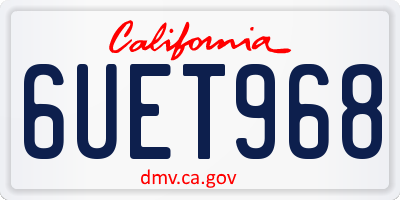 CA license plate 6UET968