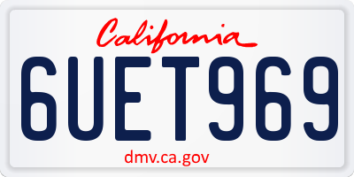 CA license plate 6UET969