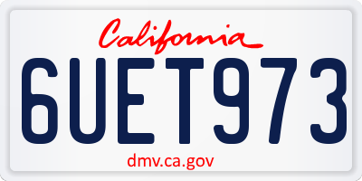 CA license plate 6UET973