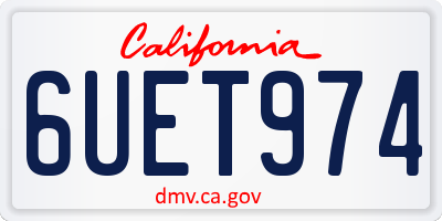 CA license plate 6UET974