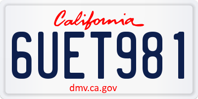 CA license plate 6UET981