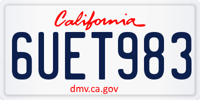 CA license plate 6UET983